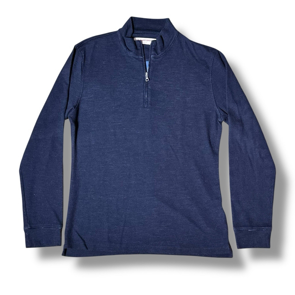 Orlebar Brown Neilson Wool Blend 1/4 Zip Pullover Large Navy Blue *READ* Casual